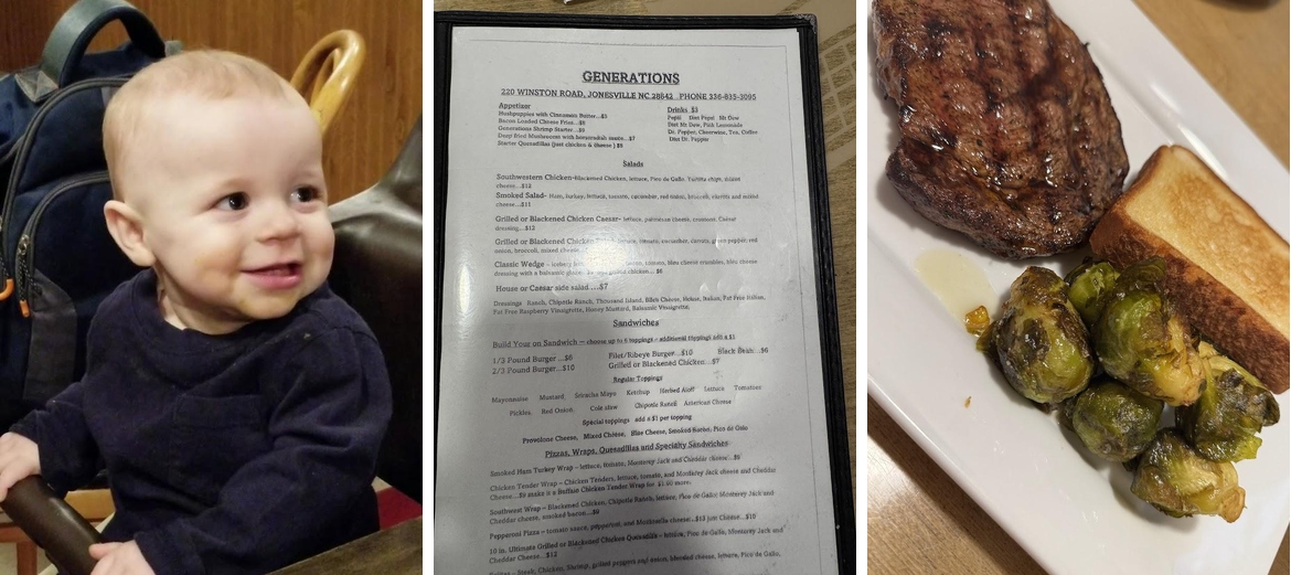 Generations Casual Dining Menu