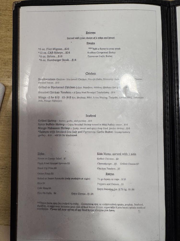 Generations Casual Dining Menu image 1